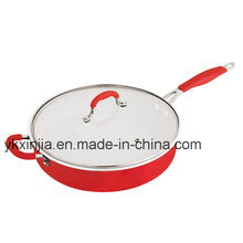 Ustensiles de cuisine Red Color Aluminium Céramique Revêtement Panneau à frire, Steak Pan, Cookware Set